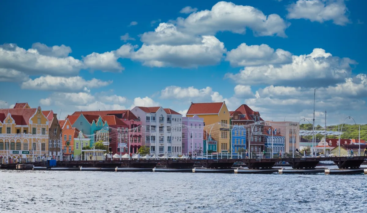 Colorful buildings lining the waterfront in Willemstad, Curaçao